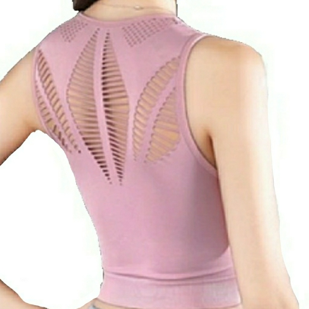 NEW - PINK STRETCH CUT OUT YOGA/WORKOUT BRA - Picture 3 of 8